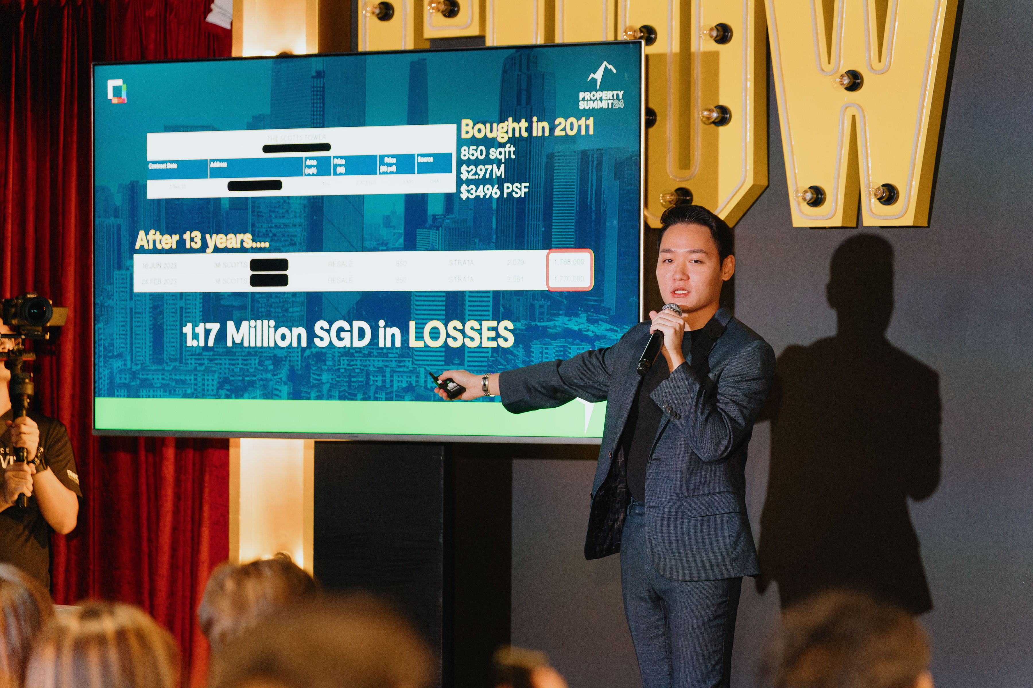 George pointing at market data